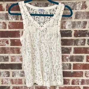 Cream, lace tank